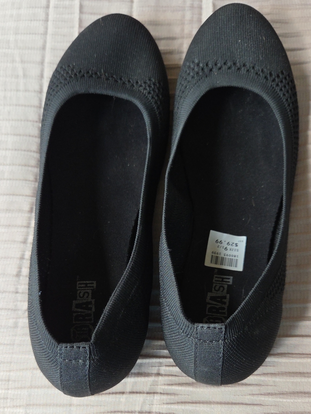 Brash Black Knit Slip-On Ballet Flats